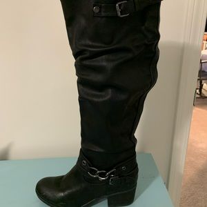 Carlos, black 8.0 over the knee boots